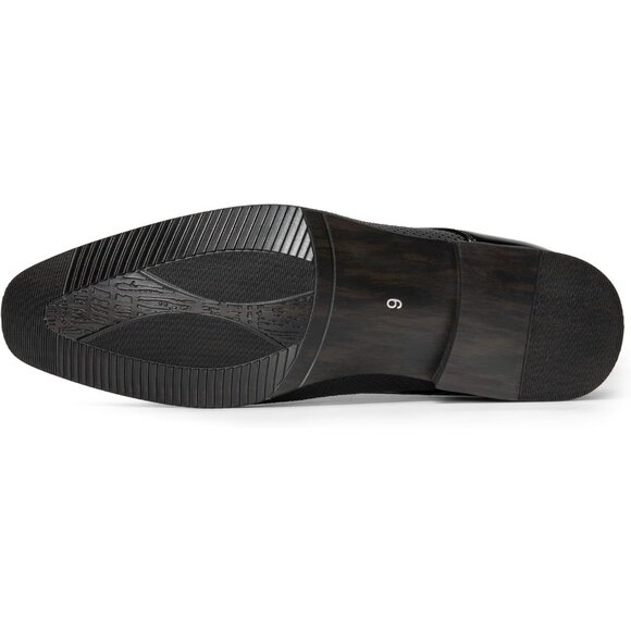 Bruno Marc Men's Black Tuxedo Shoe Slip on Classic Patent Velvet Leather Loafers - Picture 4 of 9